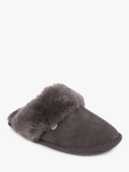 Just Sheepskin Duchess Sheepskin Mule Slippers - view 2, Dark Grey