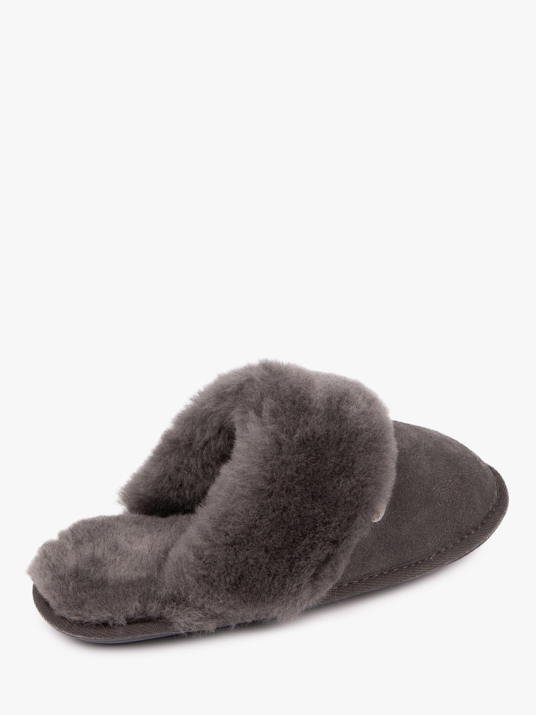 Product image 4 of 6, which shows Just Sheepskin Duchess Sheepskin Mule Slippers, Dark Grey, 5