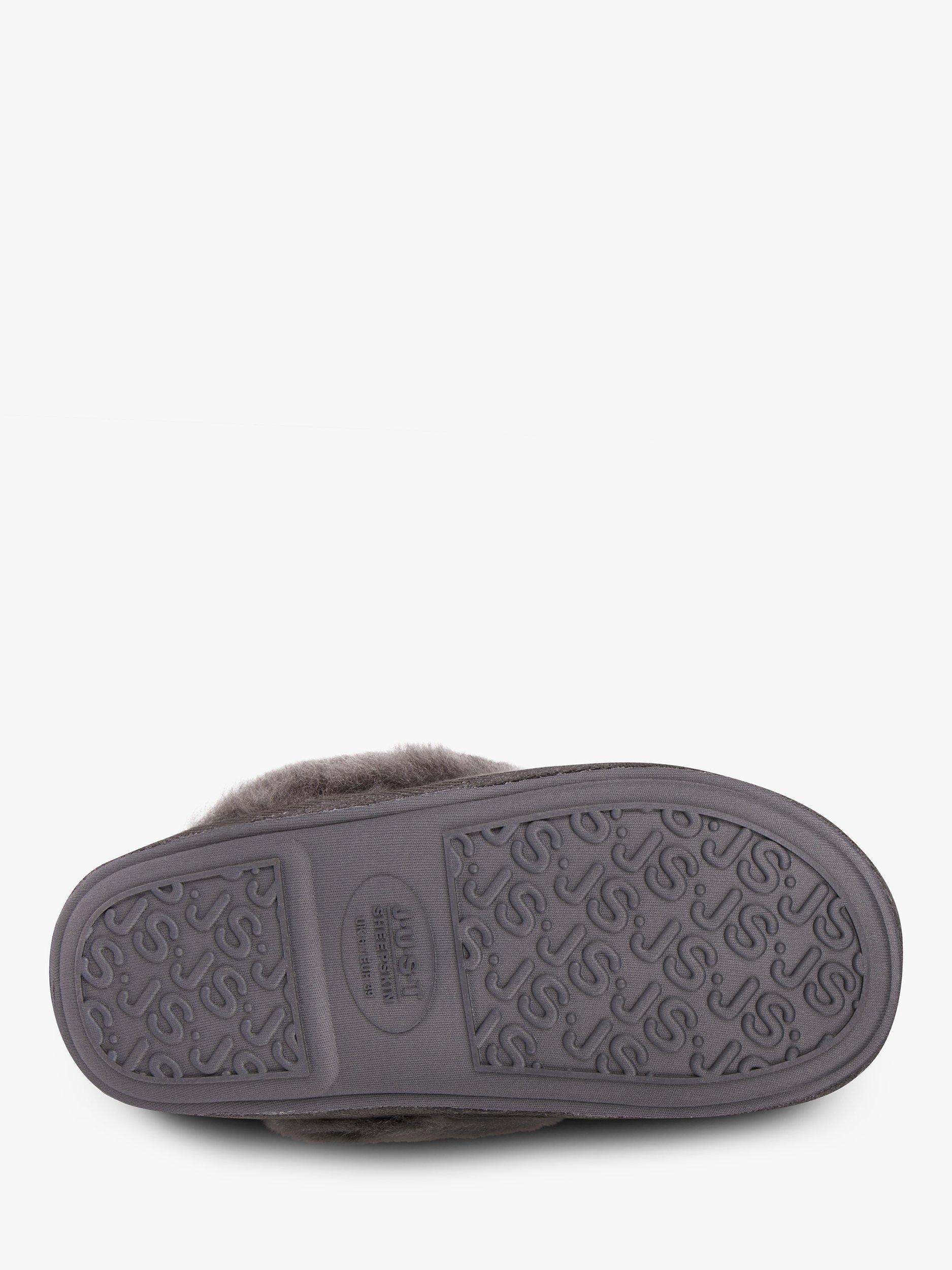 Product image 5 of 6, which shows Just Sheepskin Duchess Sheepskin Mule Slippers, Dark Grey, 5