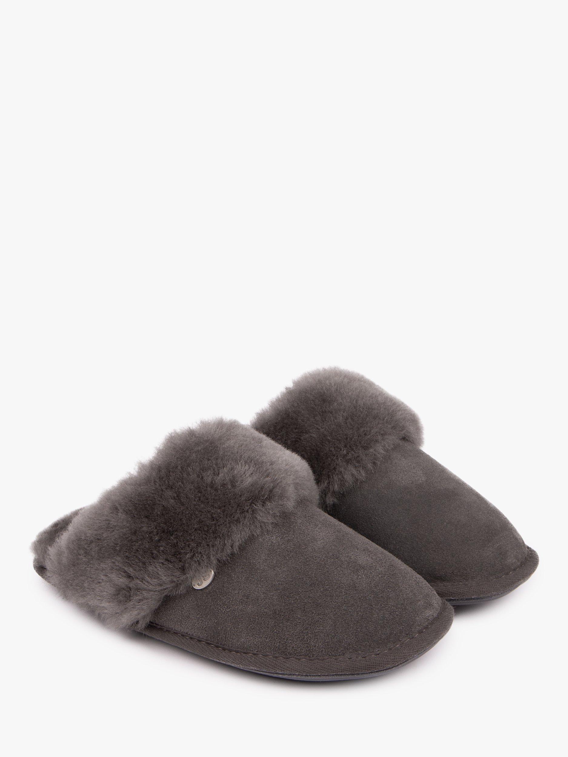 Product image 6 of 6, which shows Just Sheepskin Duchess Sheepskin Mule Slippers, Dark Grey, 5
