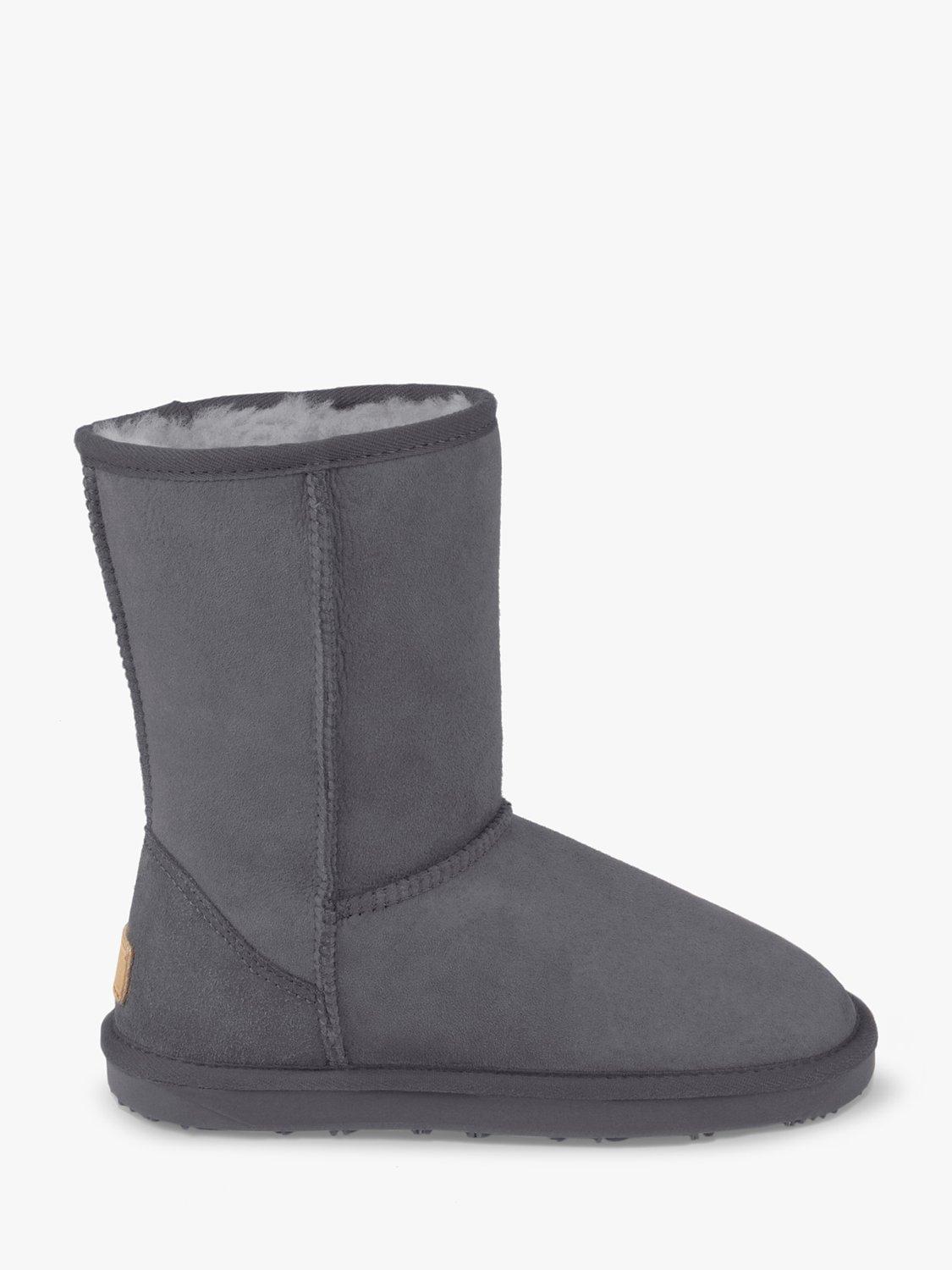 Product image 1 of 4, which shows Just Sheepskin Short Classic Ankle Boots, Dark Grey, 3