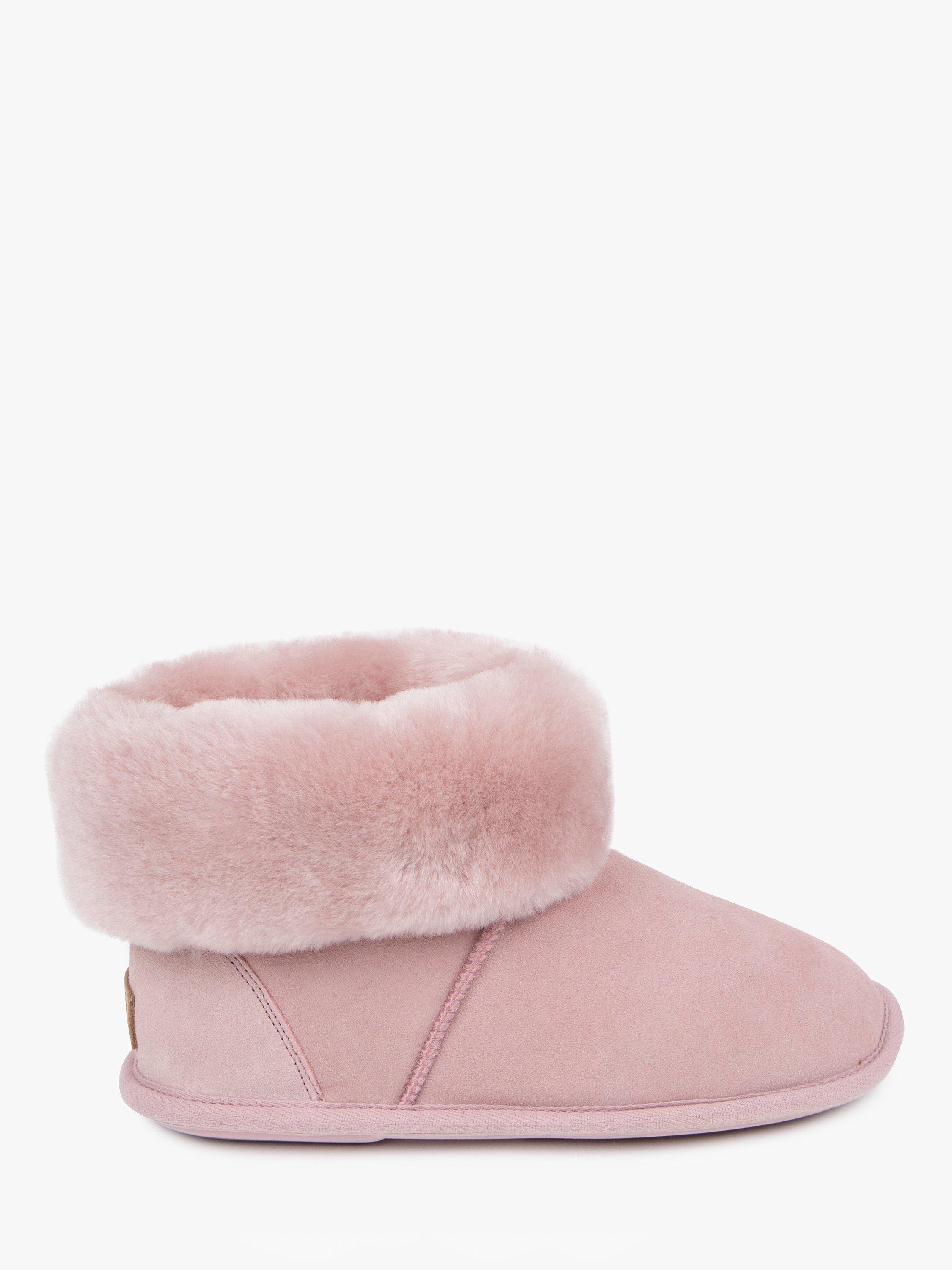Just Sheepskin Albery Suede Slipper Boots, Pink, 4