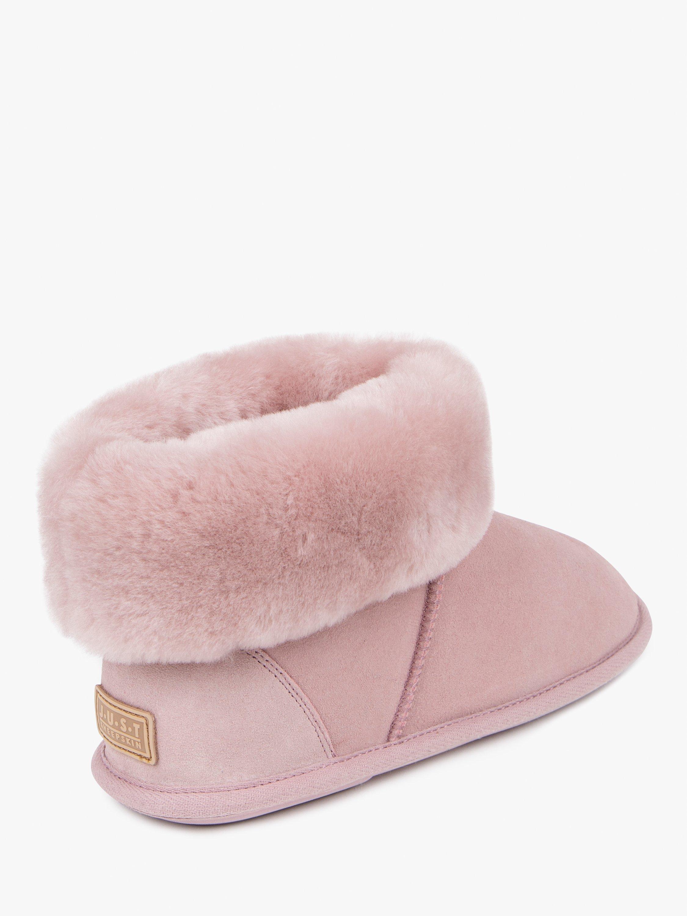 Just Sheepskin Albery Suede Slipper Boots, Pink, 4