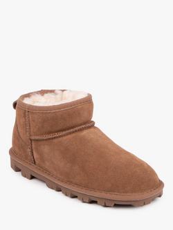 Just Sheepskin Grace Suede Slipper Boots - view 2, Chestnut