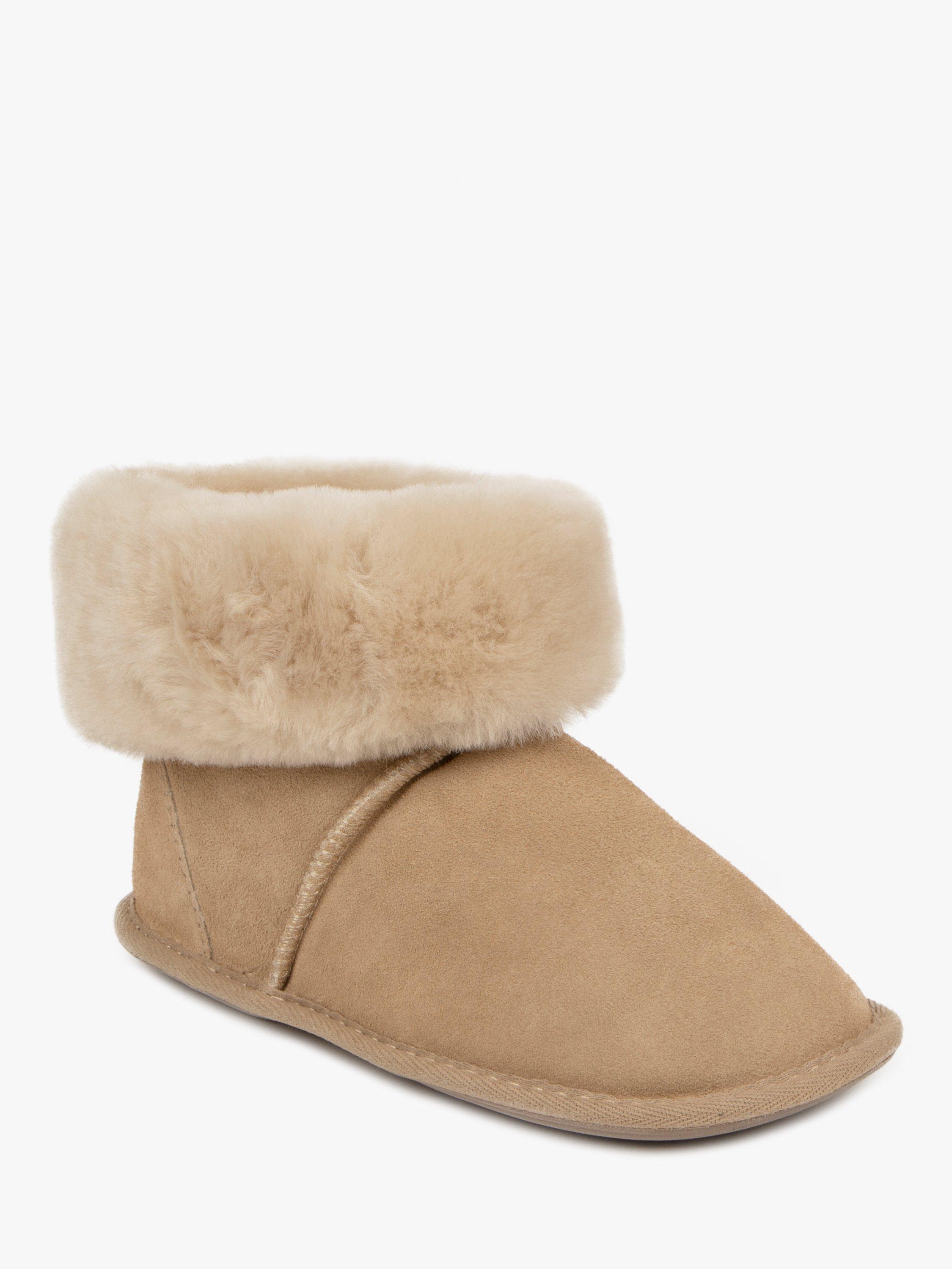 Product image 2 of 6, which shows Just Sheepskin Albery Suede Slipper Boots, Natural, 4