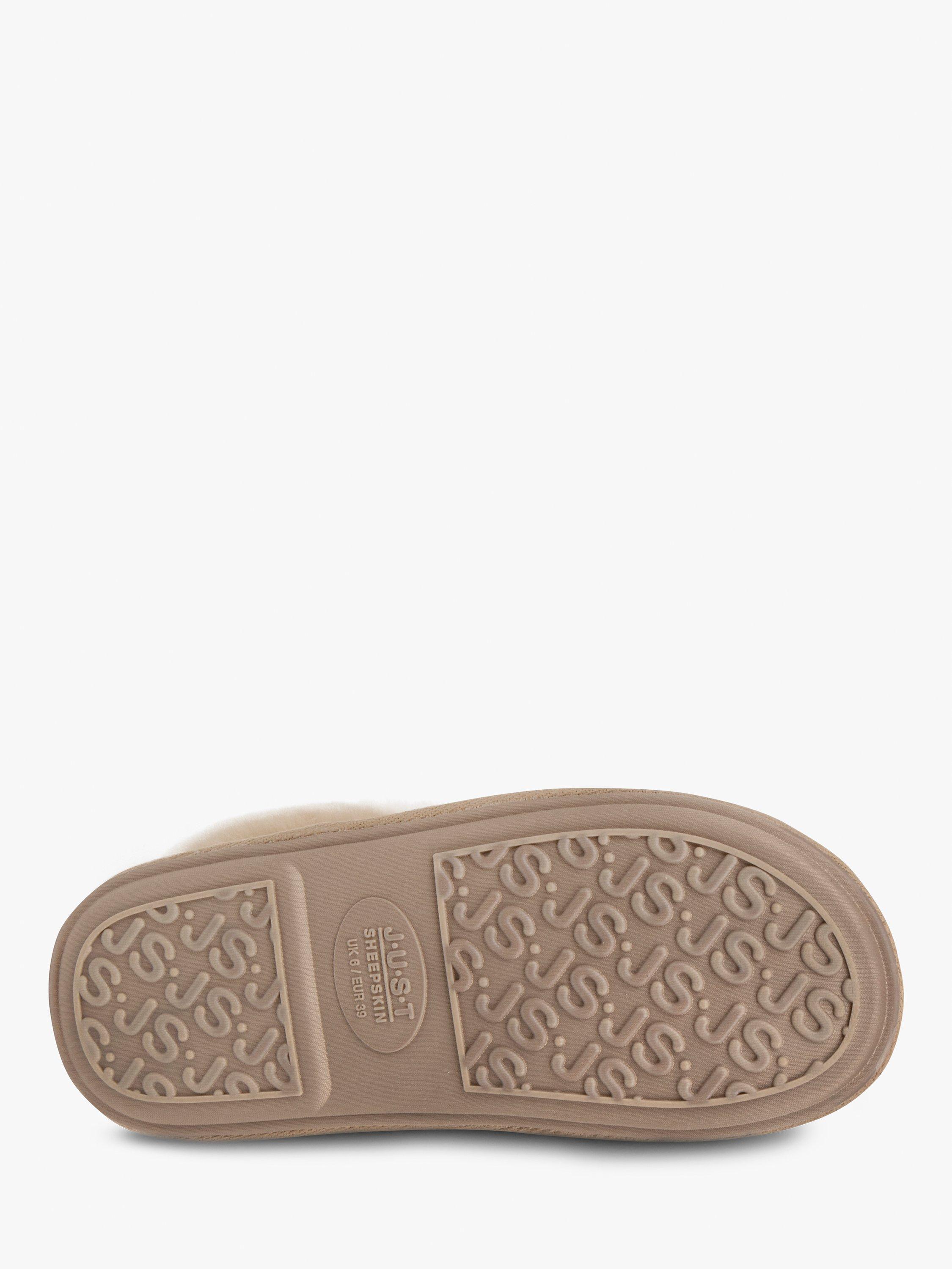 Product image 4 of 6, which shows Just Sheepskin Albery Suede Slipper Boots, Natural, 4