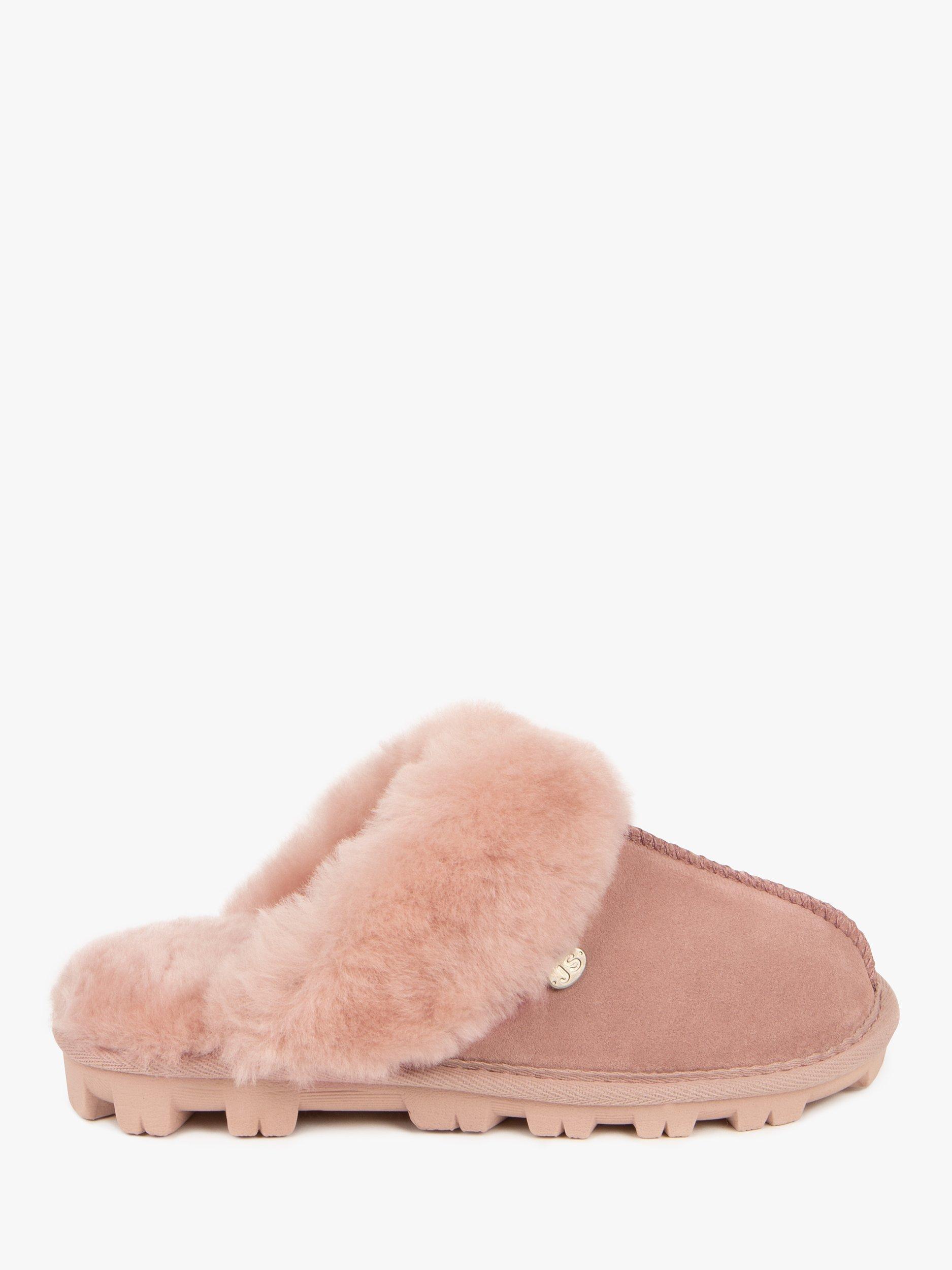 Product image 2 of 6, which shows Just Sheepskin Alice Suede Mule Slippers, Pink, 4