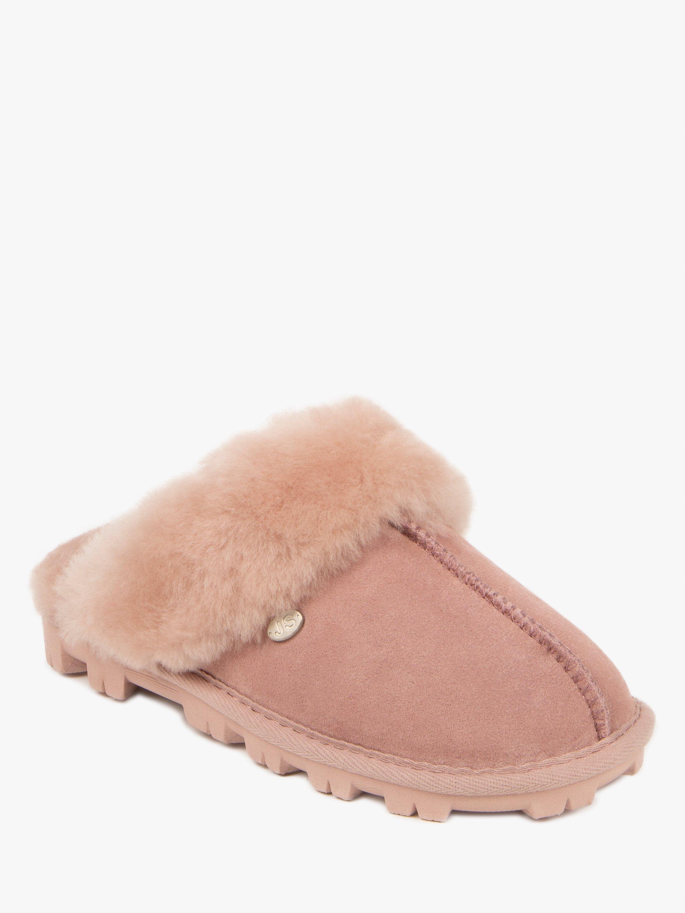 Product image 3 of 6, which shows Just Sheepskin Alice Suede Mule Slippers, Pink, 4