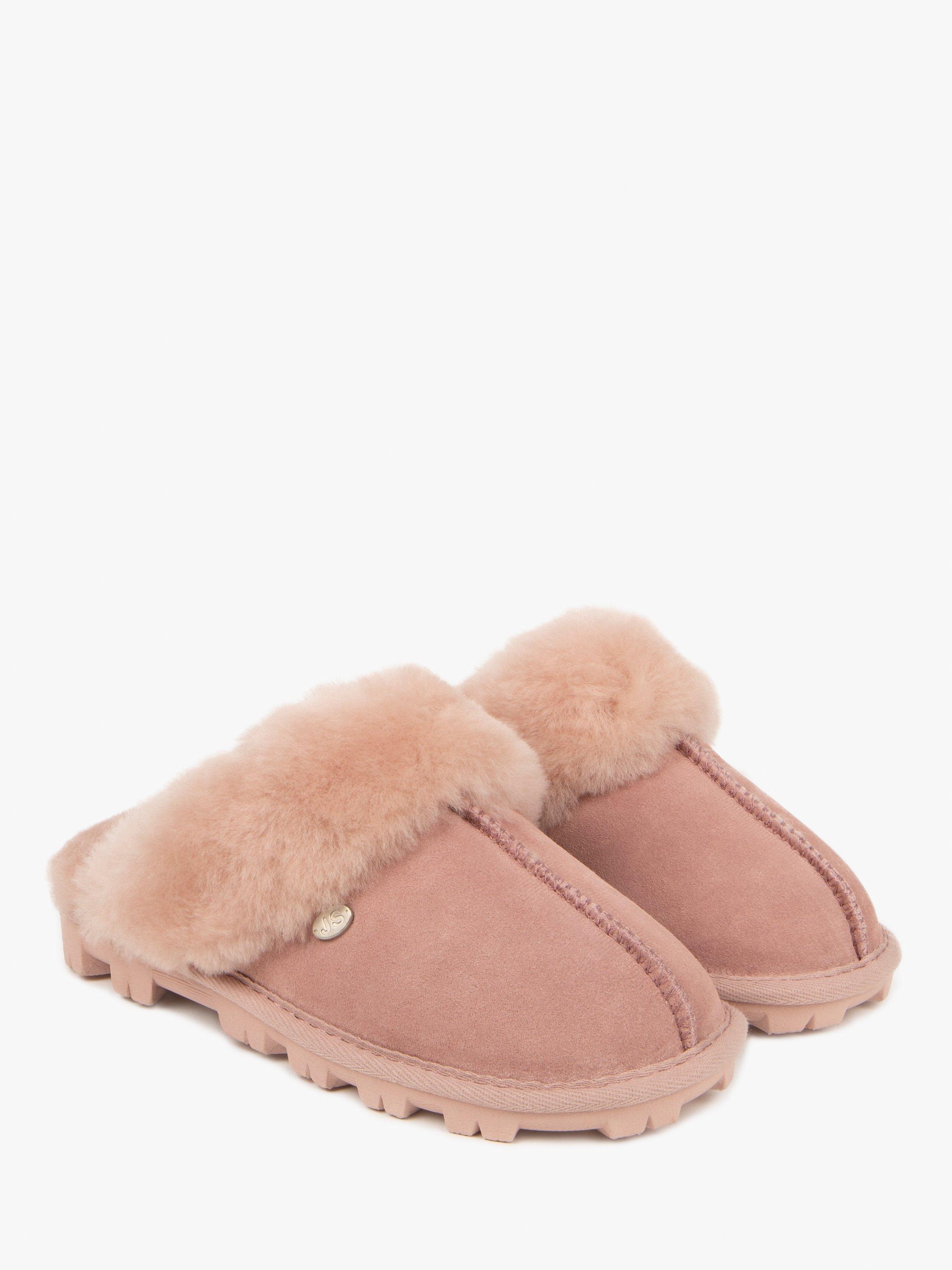 Product image 6 of 6, which shows Just Sheepskin Alice Suede Mule Slippers, Pink, 4