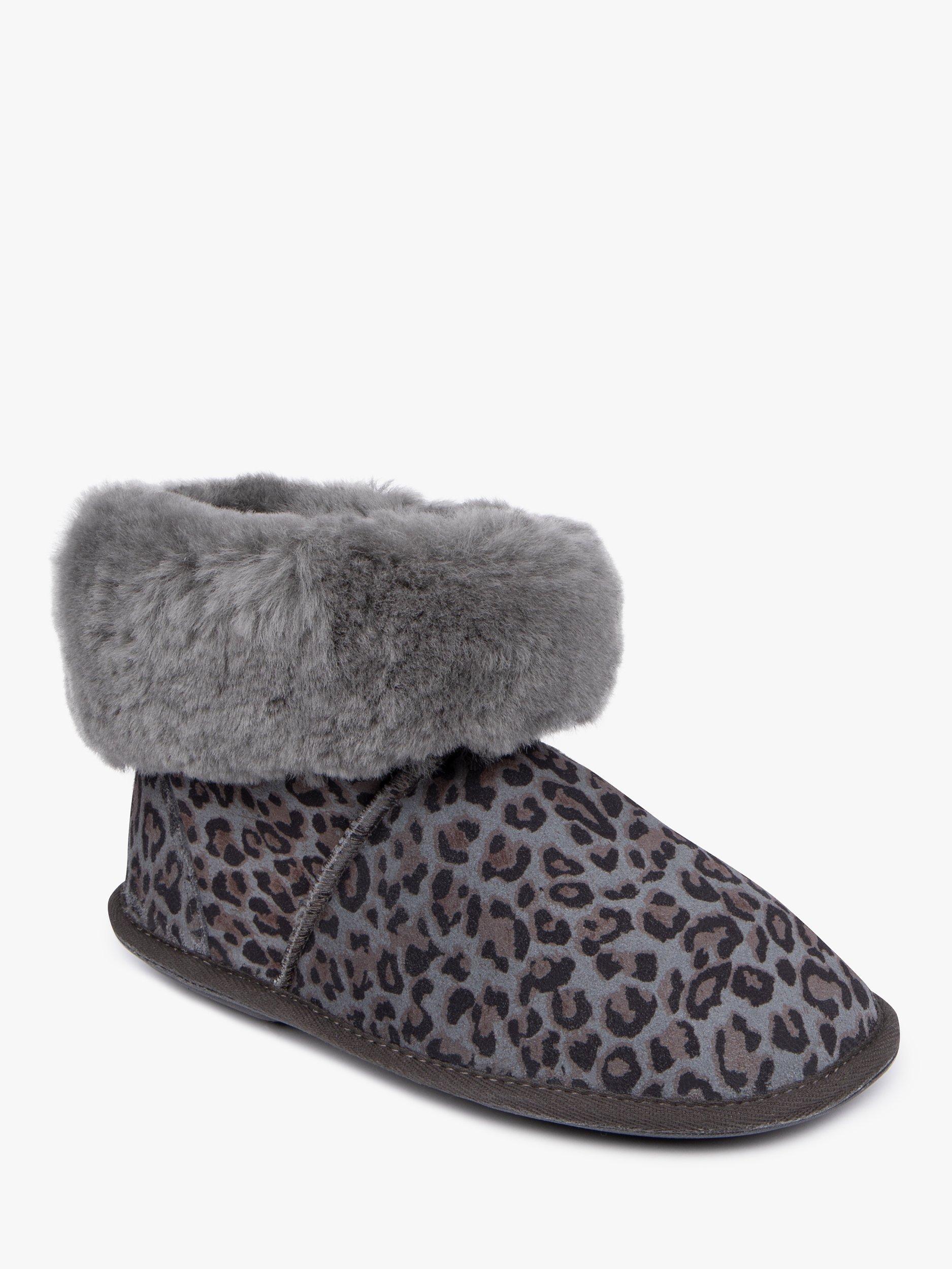Product image 3 of 6, which shows Just Sheepskin Albery Suede Slipper Boots, Grey Animal, 4