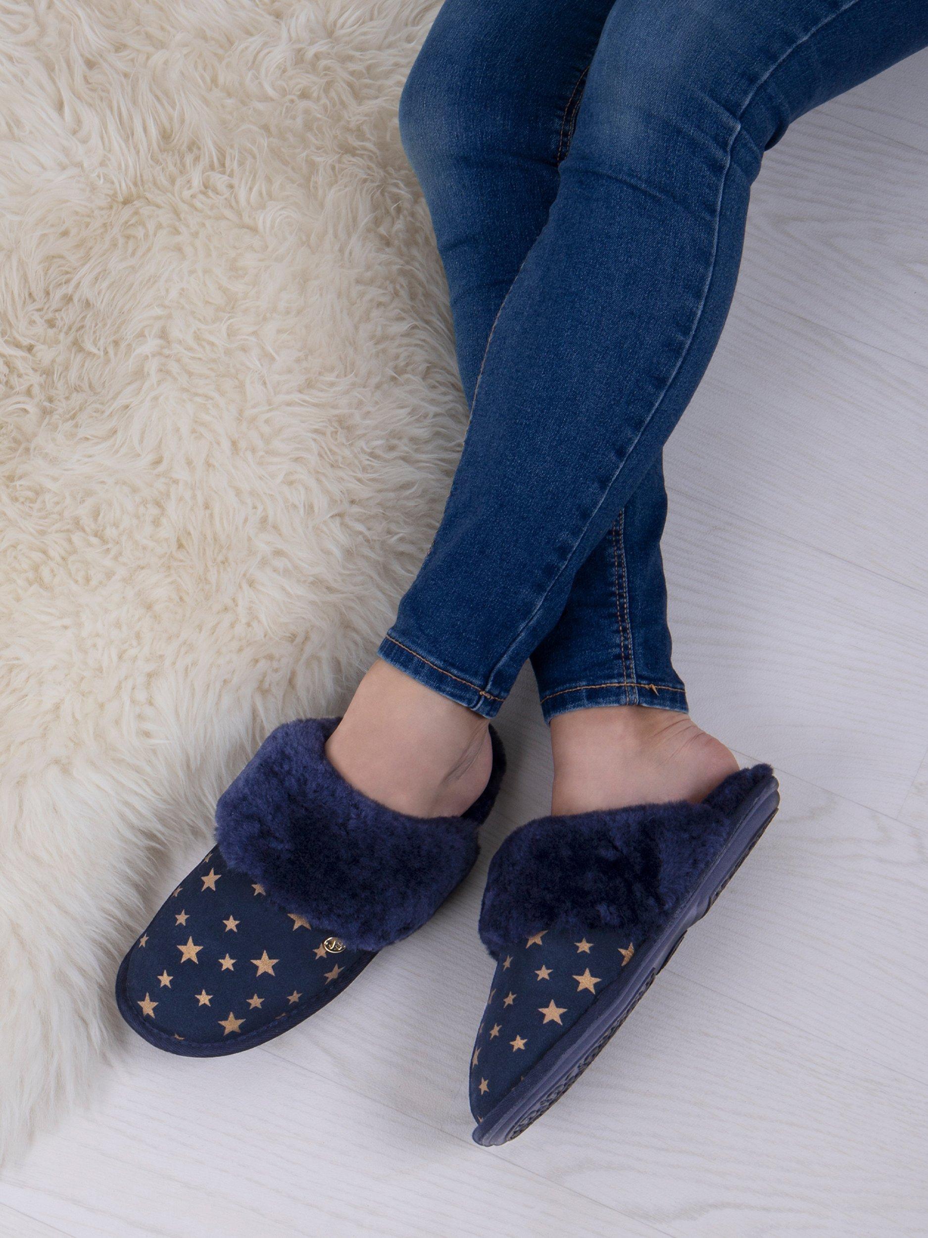 Just Sheepskin Duchess Star Print Suede Mule Slippers