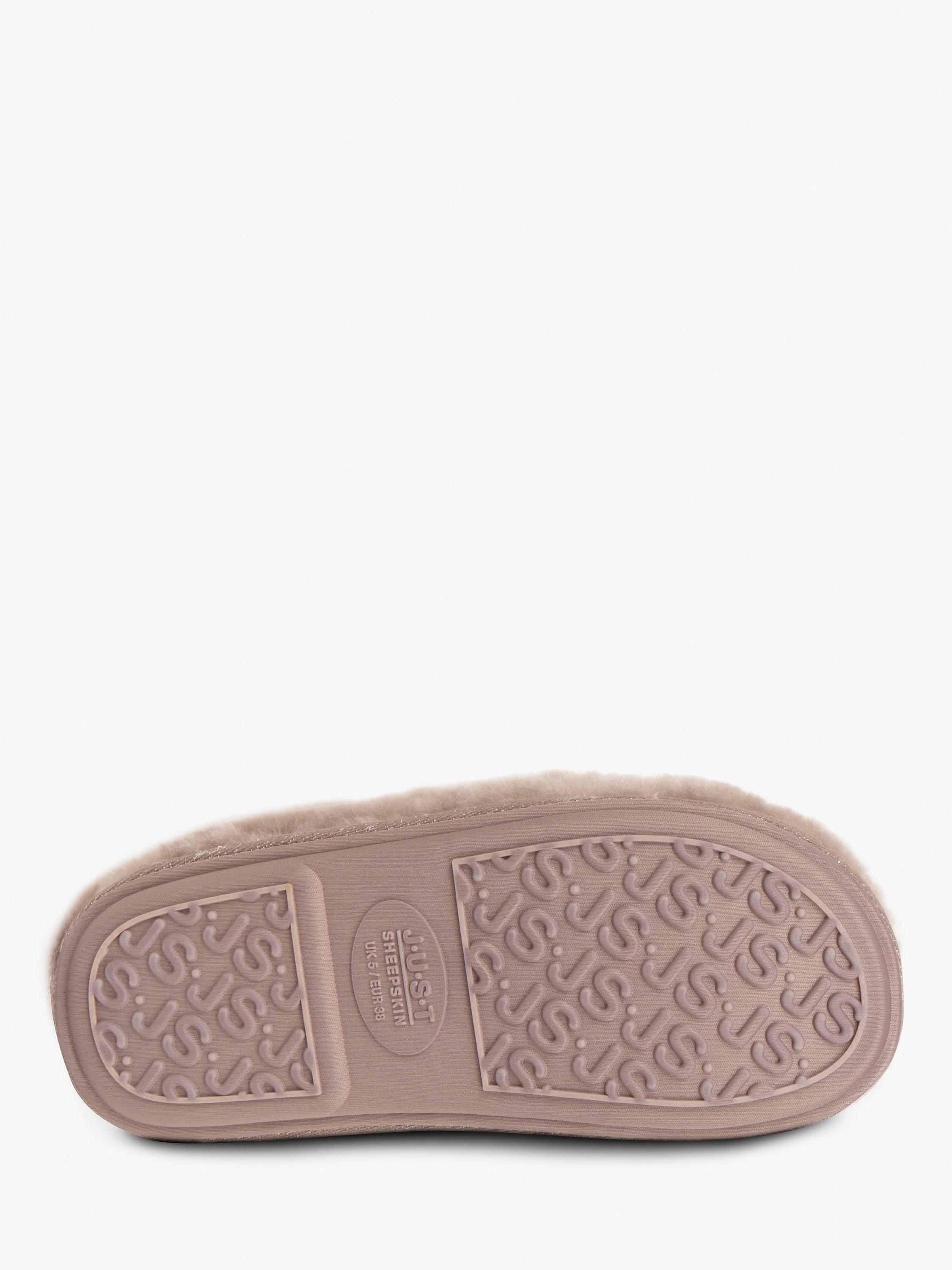 Product image 5 of 6, which shows Just Sheepskin Louise Sheepskin Mule Slippers, Mink, 7