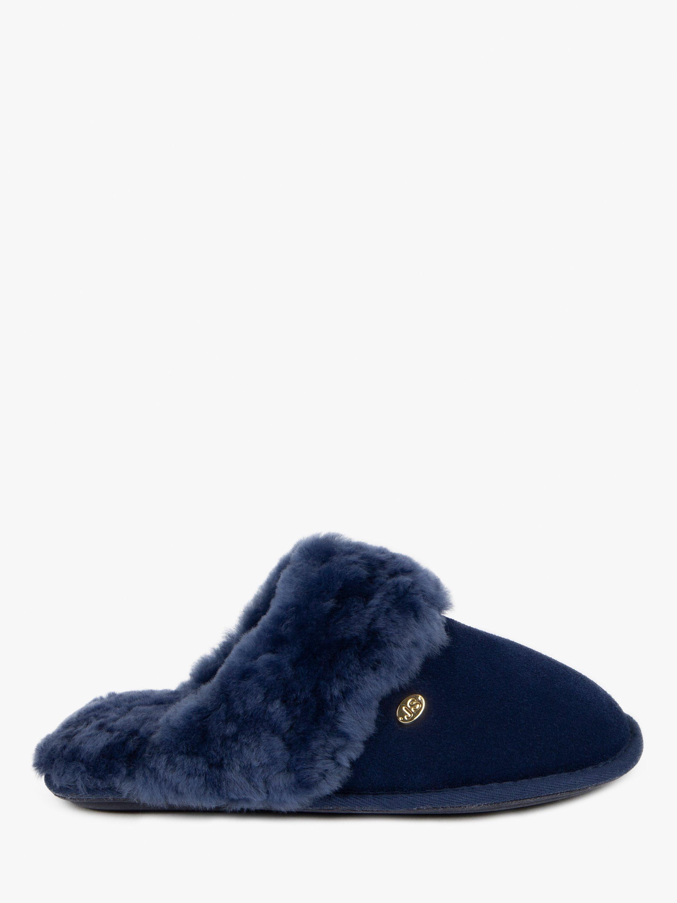 Product image 2 of 6, which shows Just Sheepskin Duchess Sheepskin Mule Slippers, Navy, 4