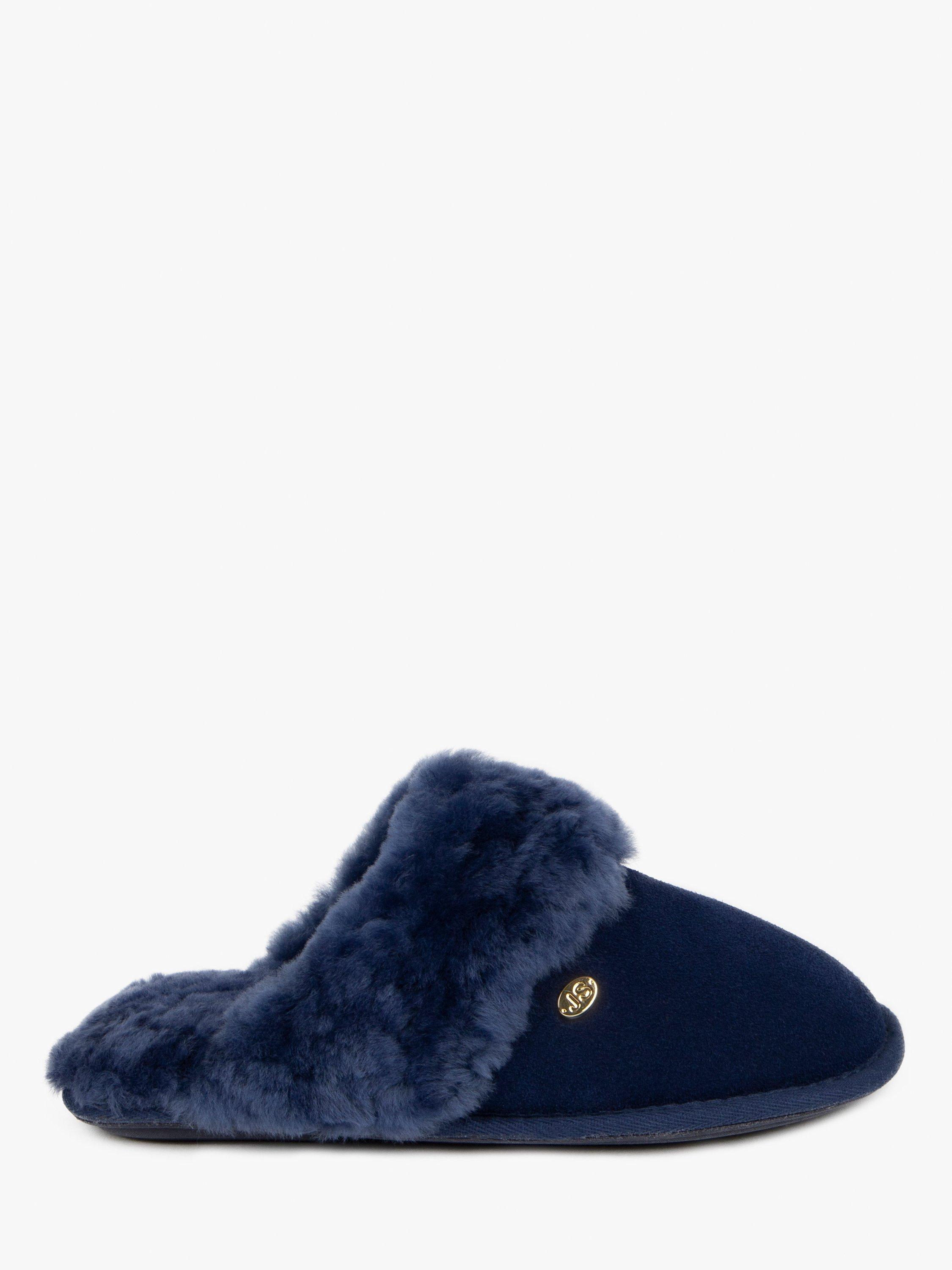 Just Sheepskin Duchess Mule Slippers, Navy, 4