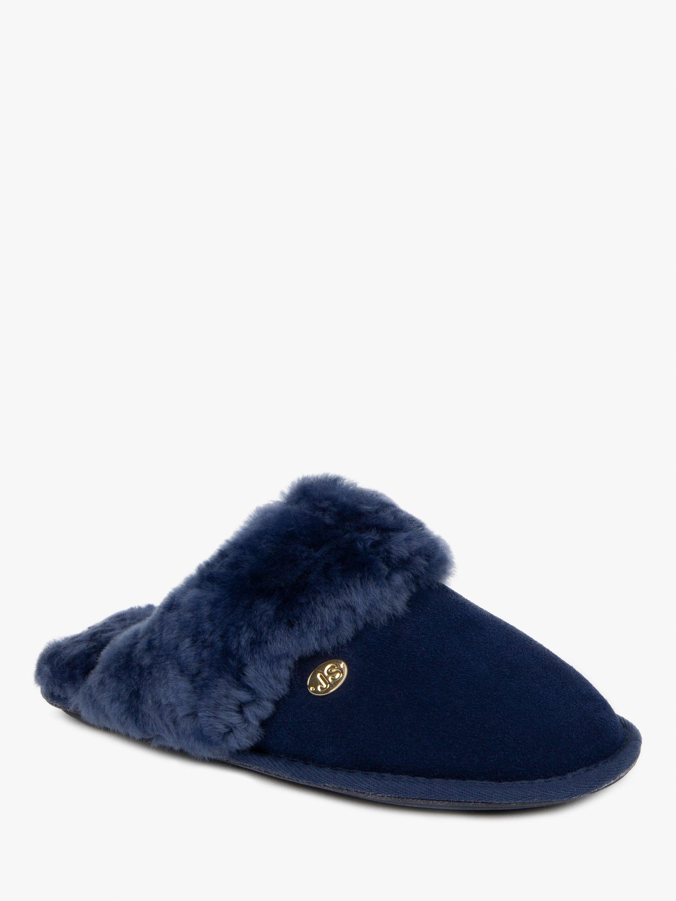 Just Sheepskin Duchess Mule Slippers, Navy, 4