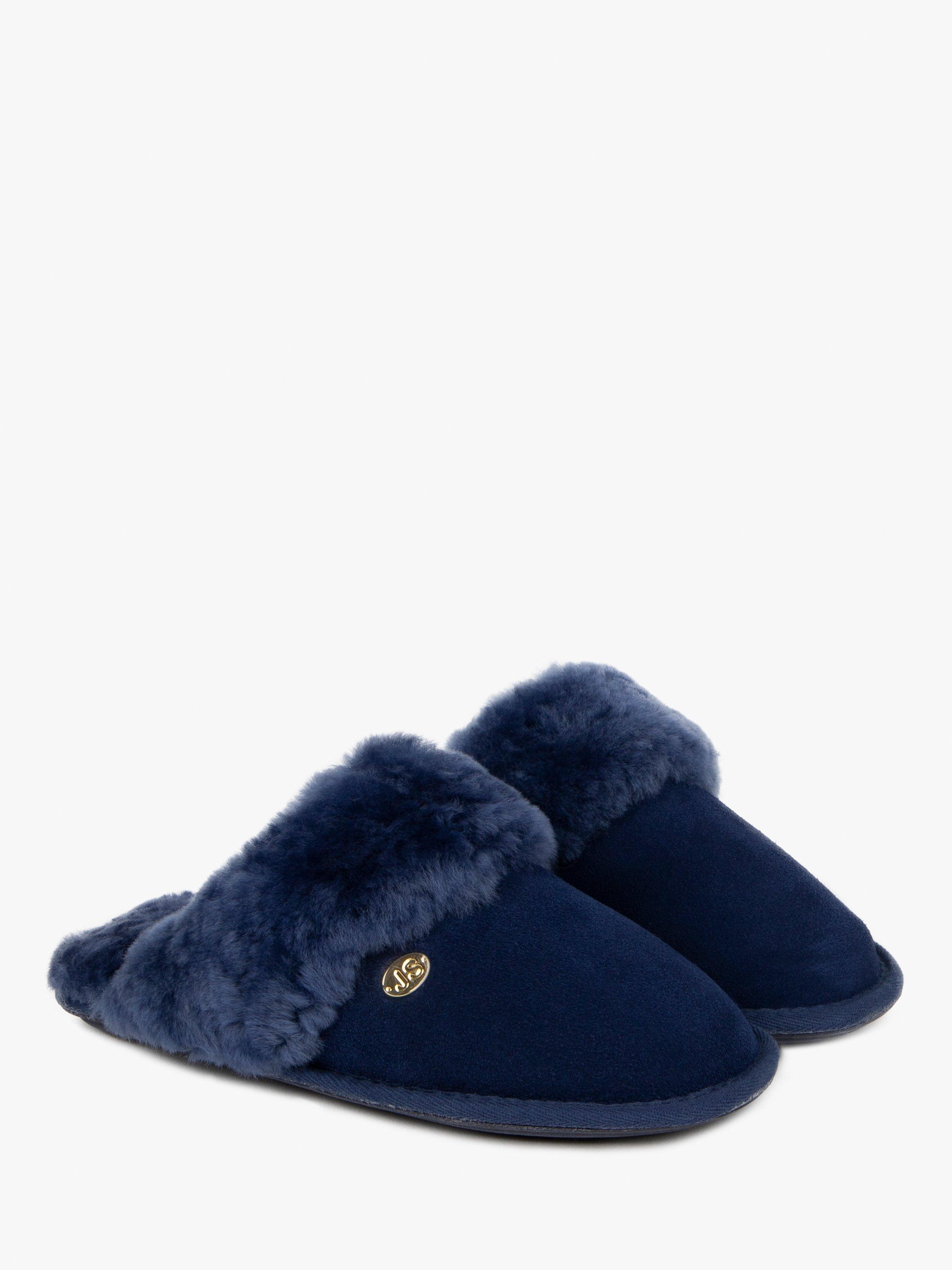 Just Sheepskin Duchess Mule Slippers, Navy, 4