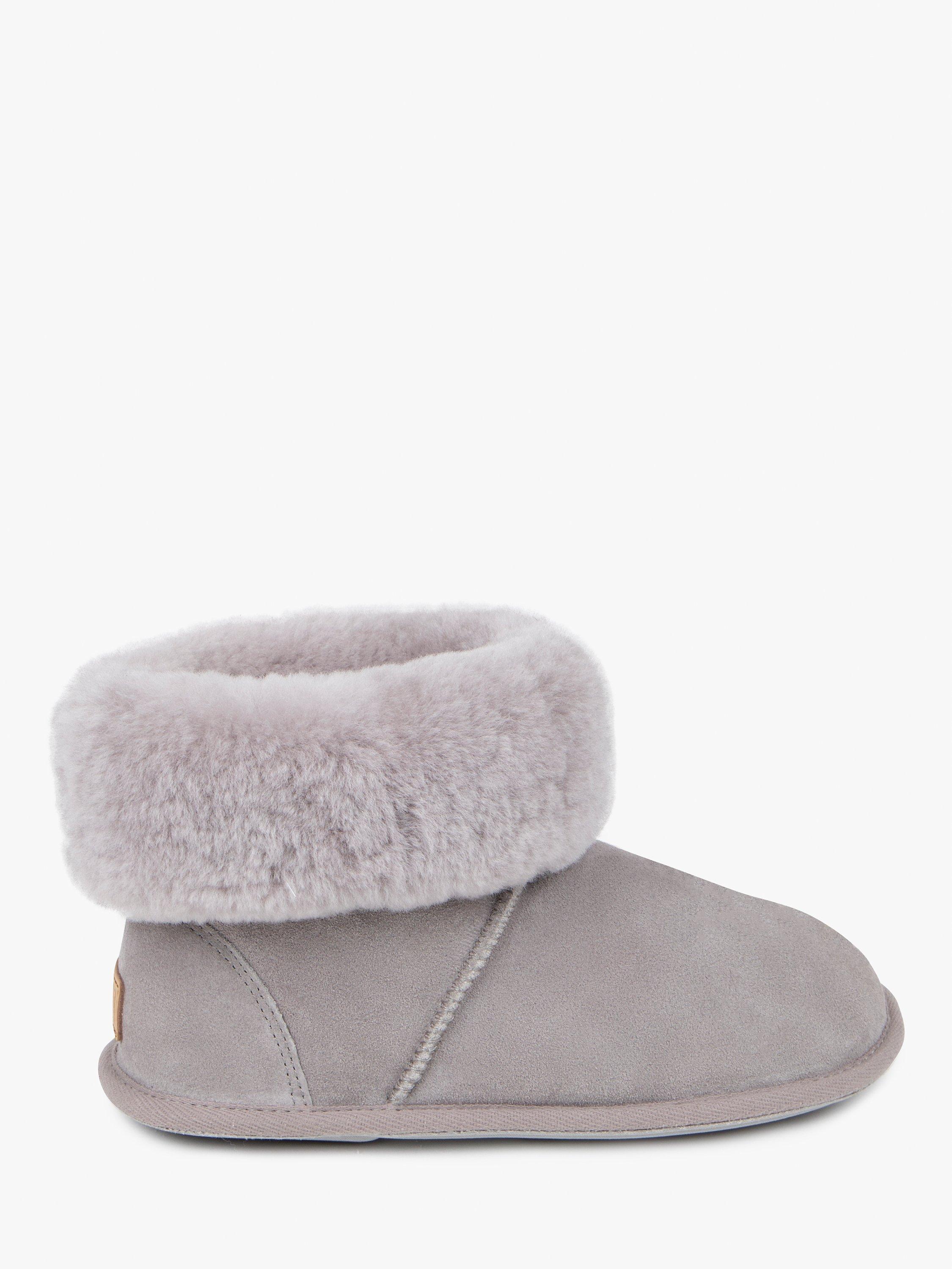 Product image 1 of 6, which shows Just Sheepskin Albery Suede Slipper Boots, Light Grey, 4