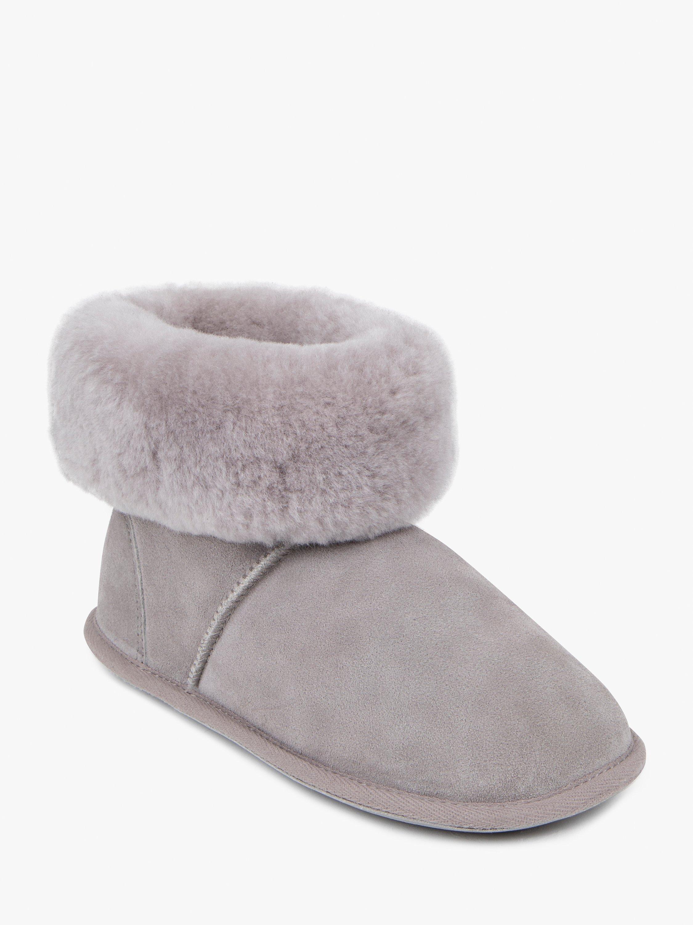 Just Sheepskin Albery Suede Slipper Boots Light Grey