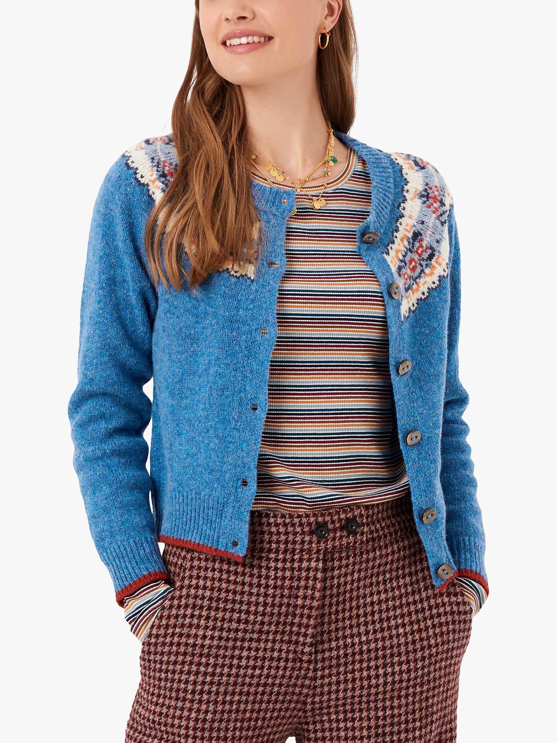 Brora Wool Fair Isle Yoke Cardigan
