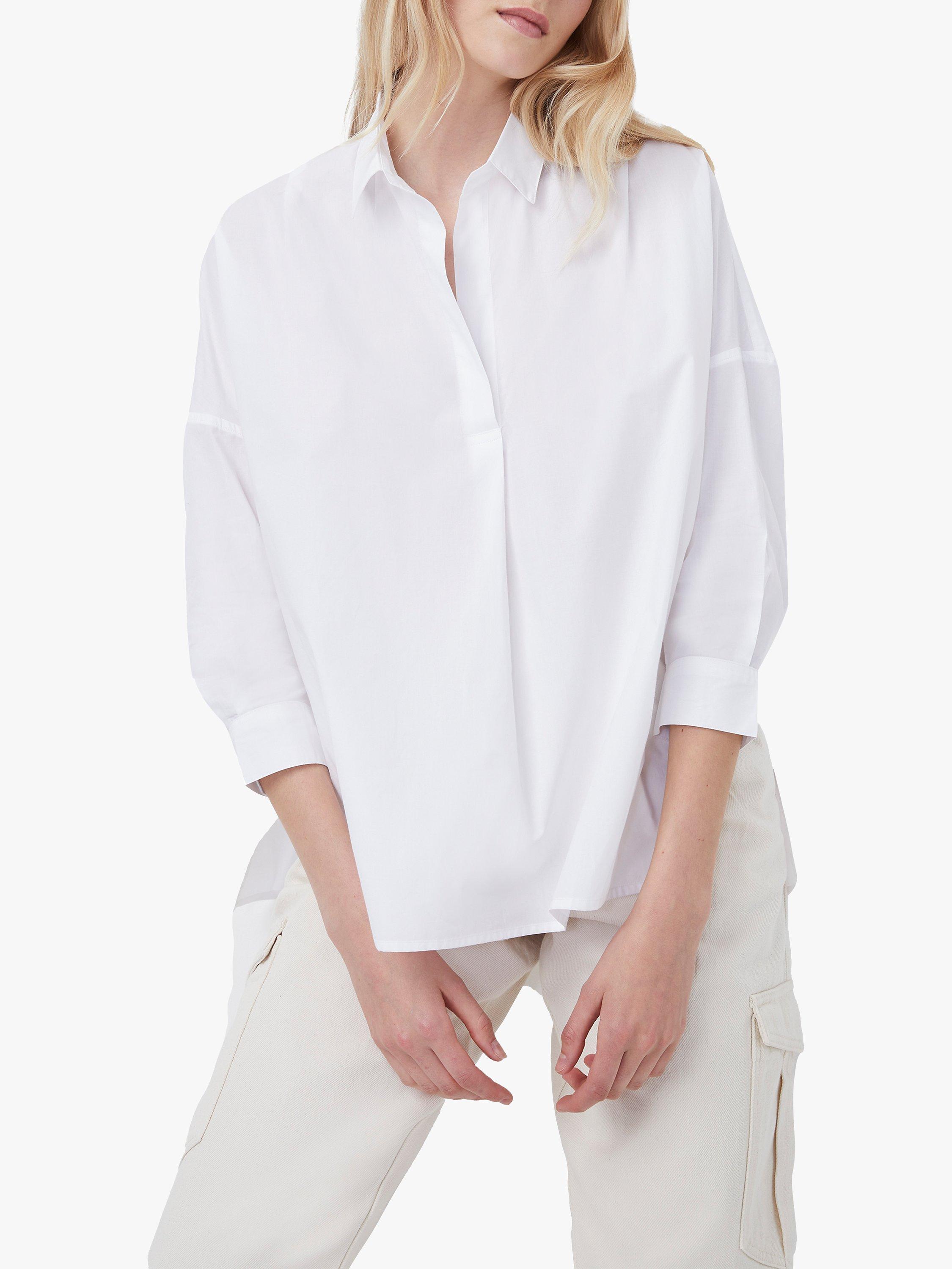 French Connection Rhodes Poplin Shirt, Linen White