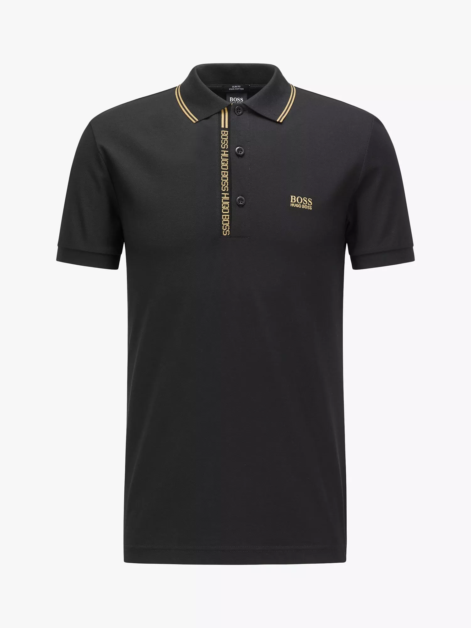 BOSS Paule Logo Polo Shirt, Black