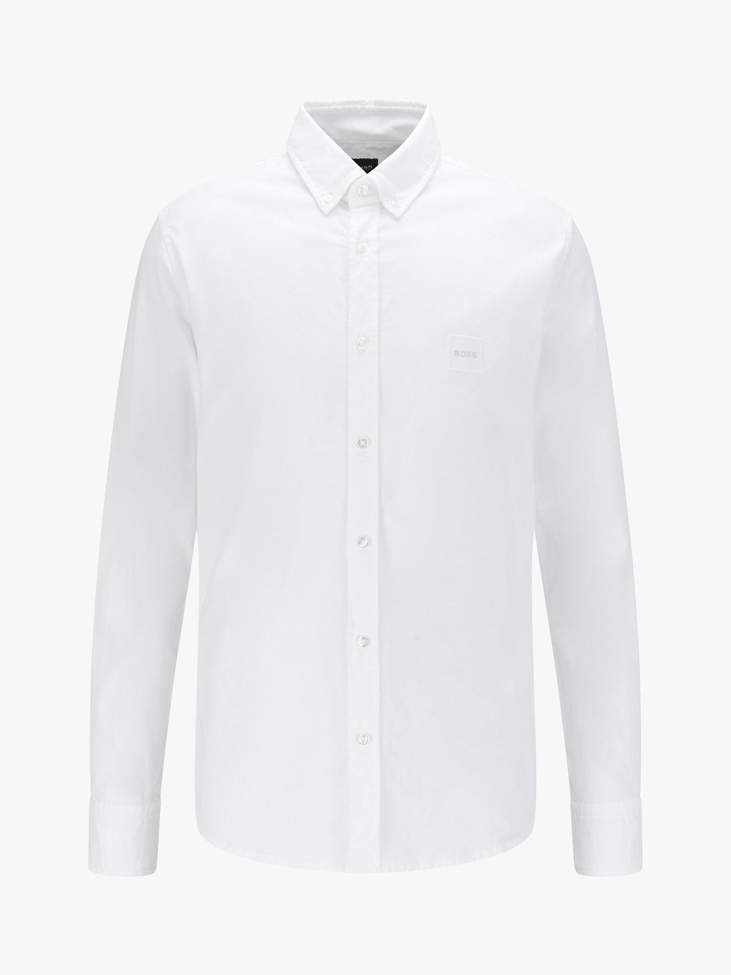 Product image 1 of 1, which shows BOSS Mabsoot Logo Slim Fit Shirt, White, XXXL