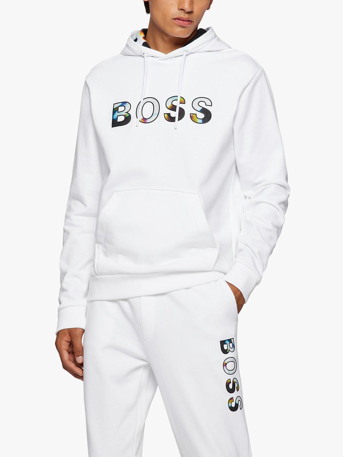 BOSS WDigital Logo Hoodie, White 