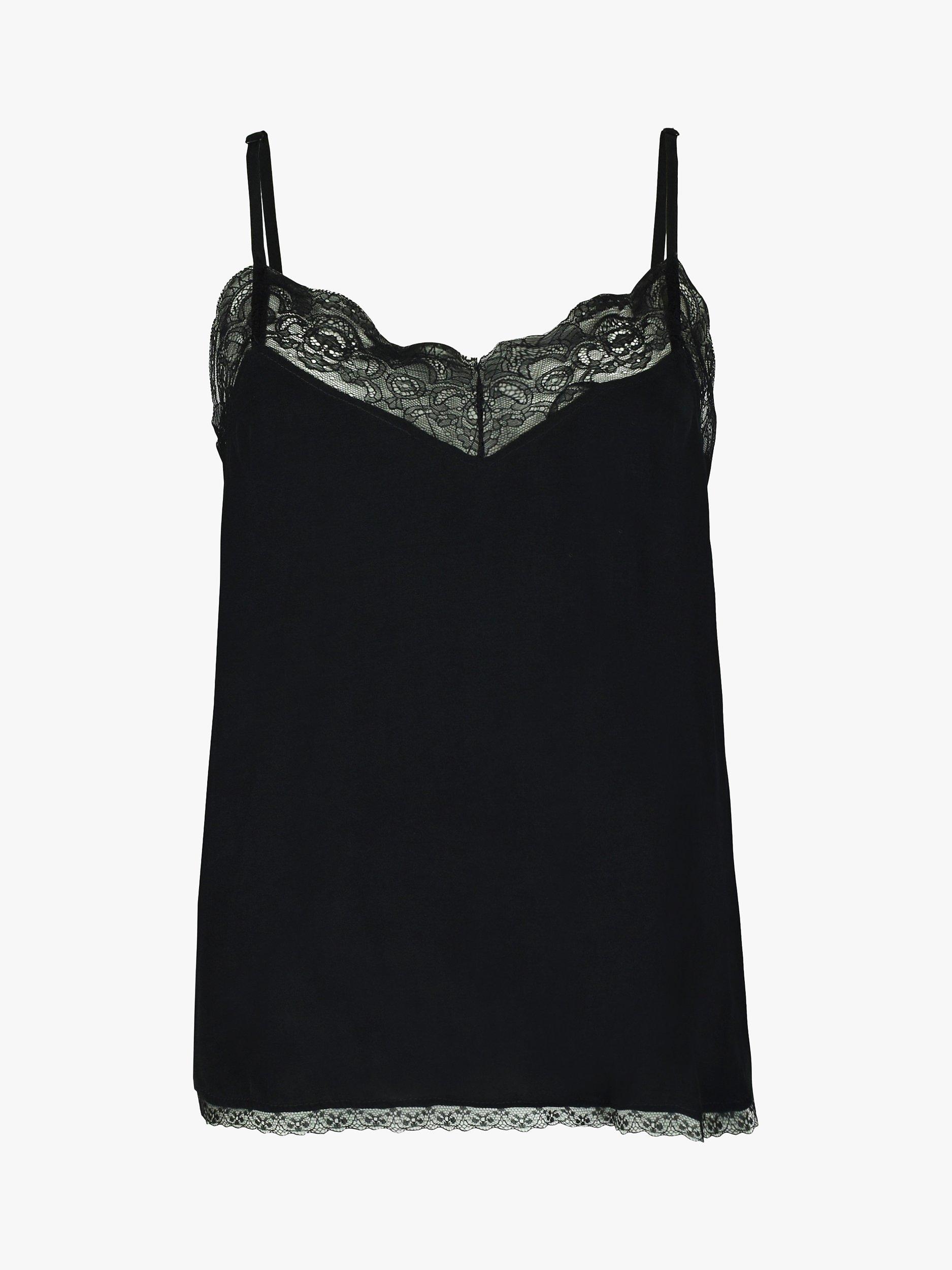 Ro&Zo Lace Trim Camisole, Black