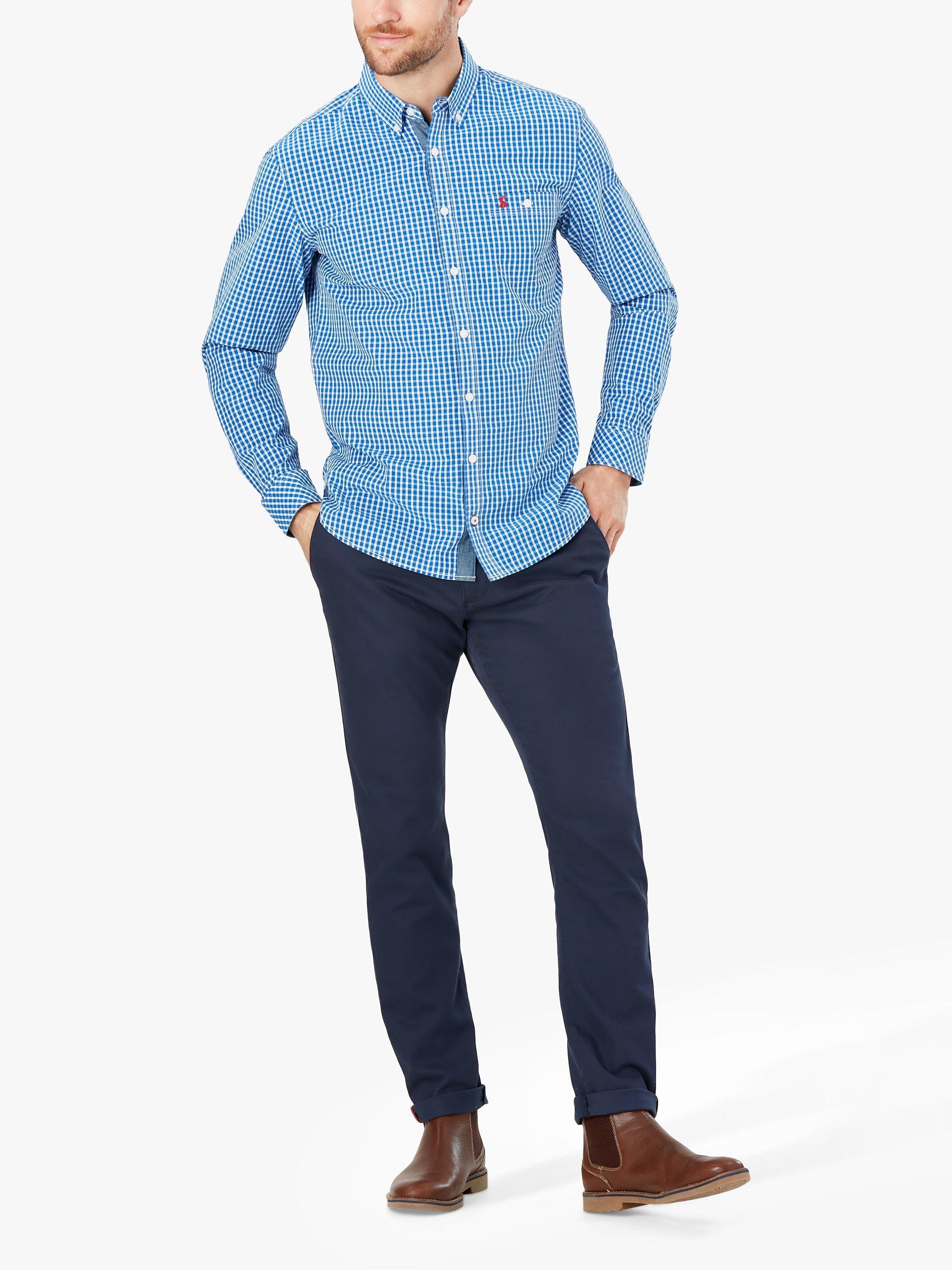 Product image 3 of 8, which shows Joules Abbott Classic Fit Gingham Check Shirt, Blue, S