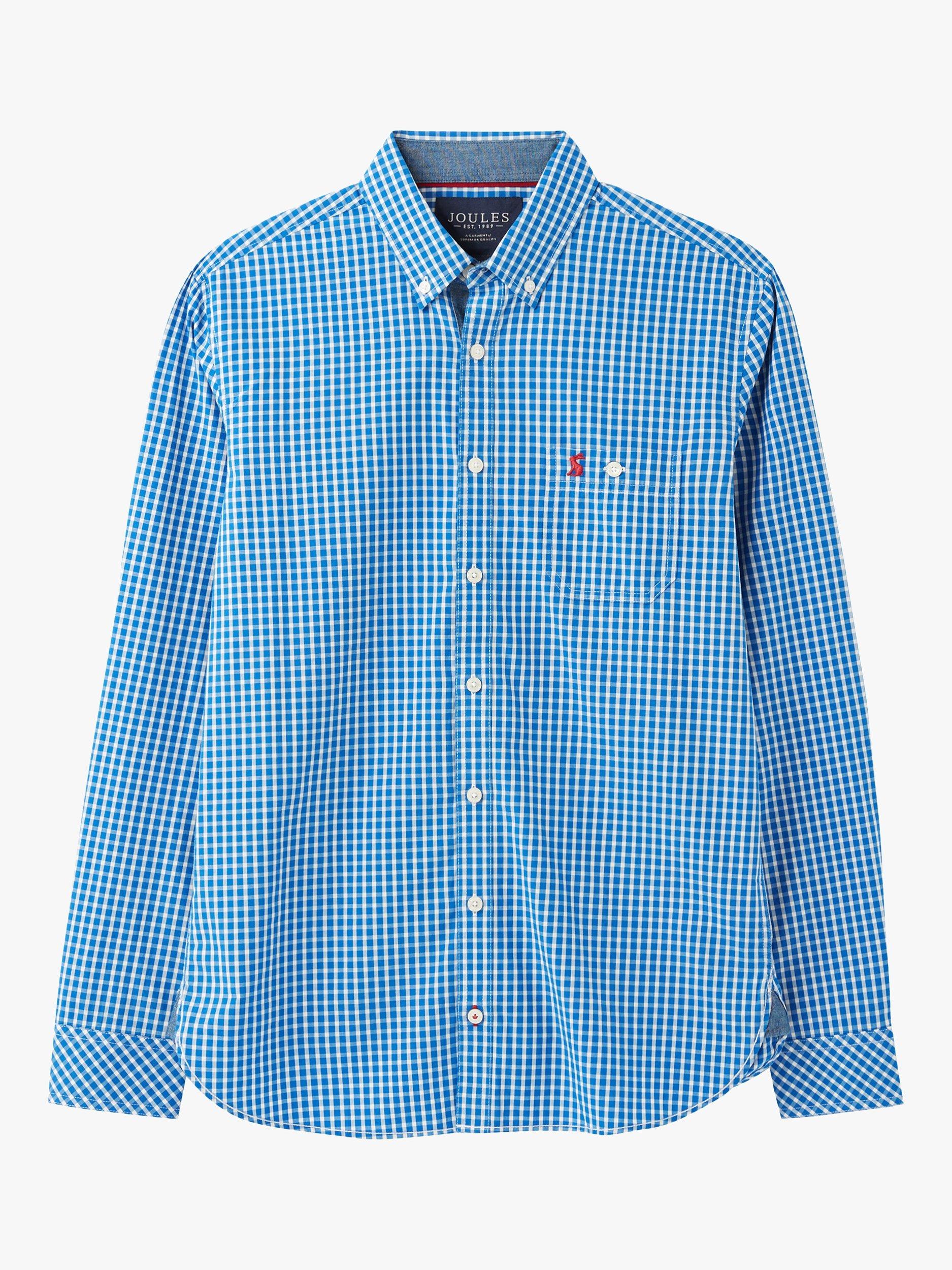 Product image 4 of 8, which shows Joules Abbott Classic Fit Gingham Check Shirt, Blue, S