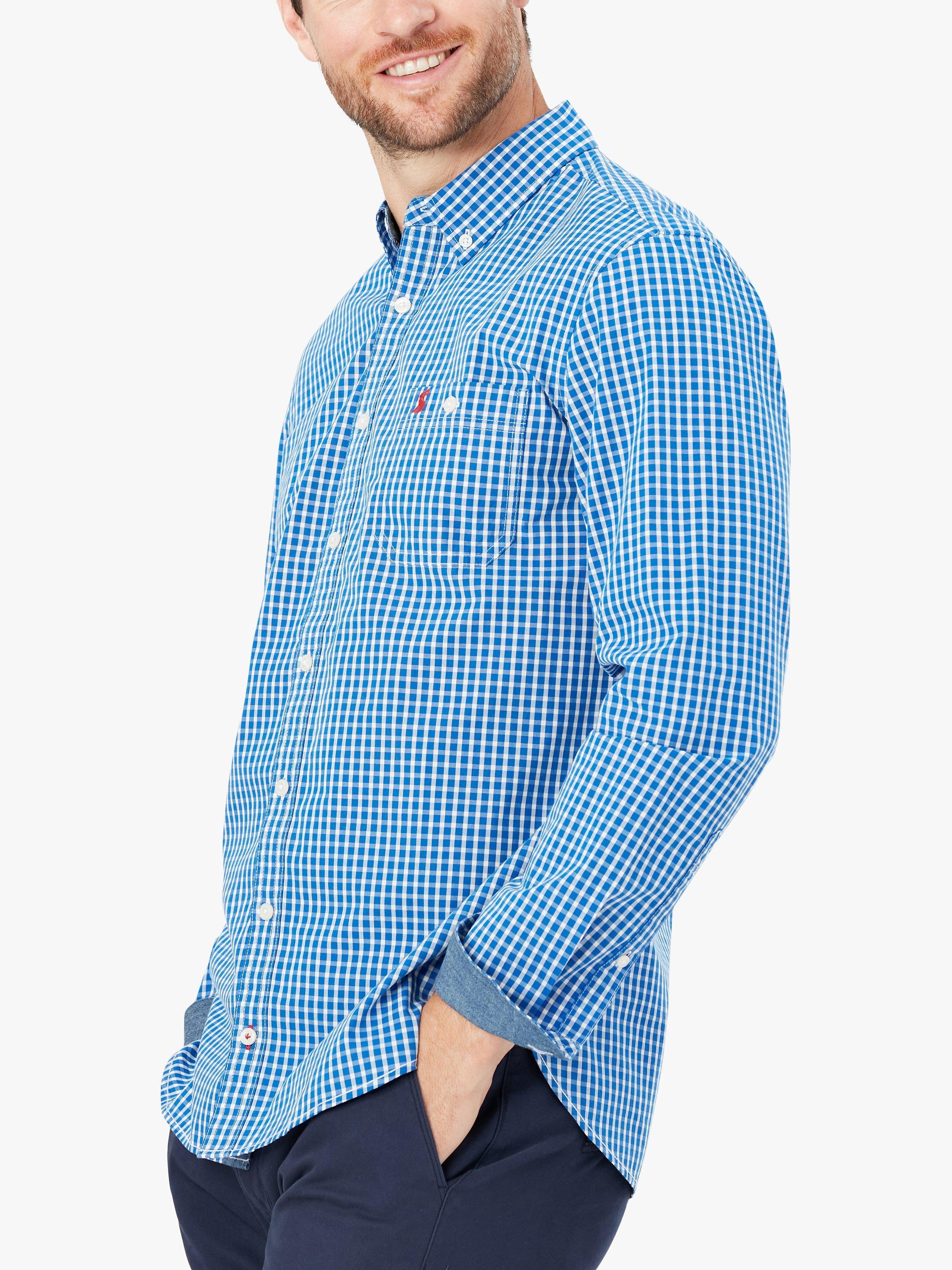 Product image 6 of 8, which shows Joules Abbott Classic Fit Gingham Check Shirt, Blue, S