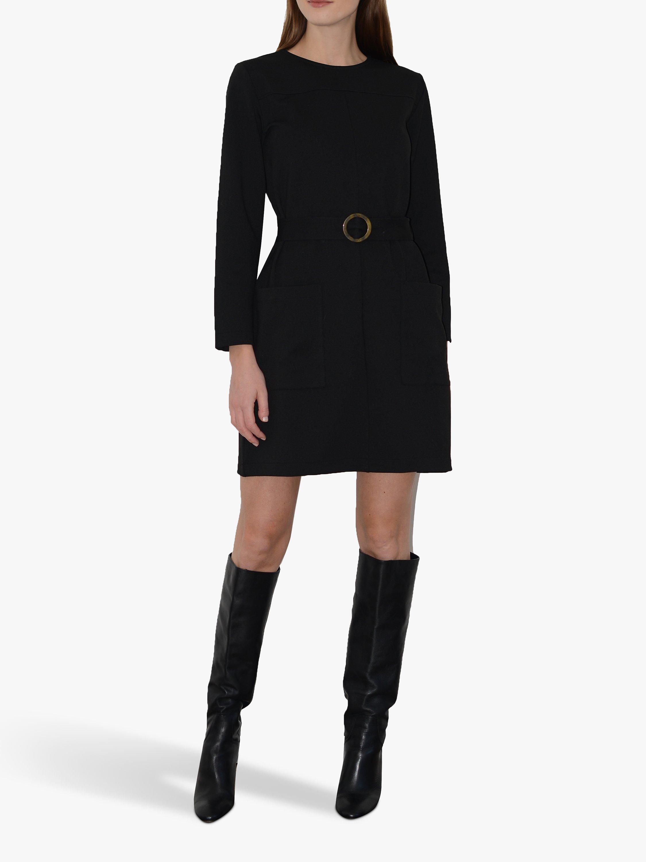 Great Plains Haley Belted Jersey Dress, Black