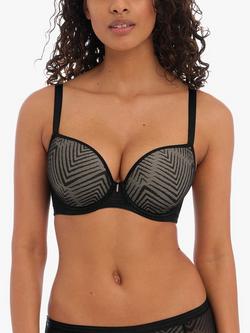 Freya Tailored Underwired Plunge T-Shirt Bra, Black