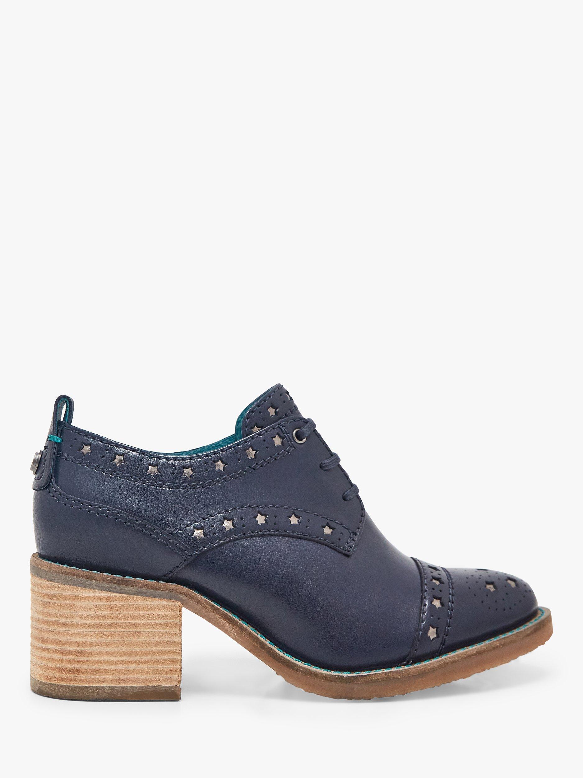 White Stuff Celeste Star Leather Brogue Shoe Boots, Navy