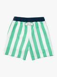 Roarsome Spike Striped Swim Trunks, Light Green