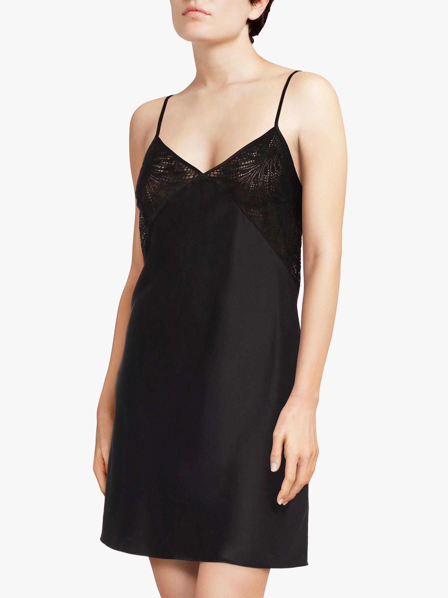 Passionata Thelma Satin Chemise Nightdress, Black