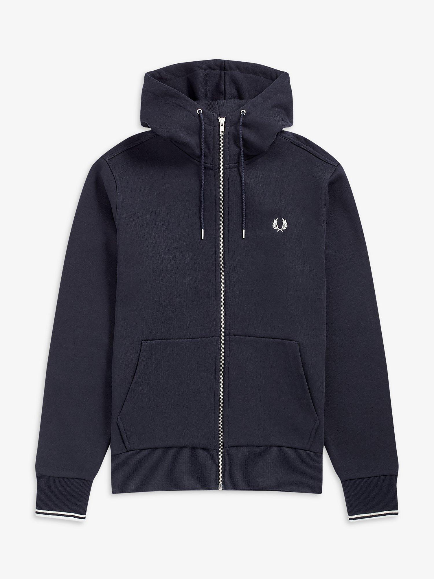 Fred Perry Zip Through Hoodie Navy