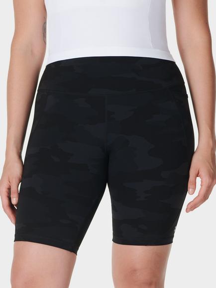 Sweaty Betty Power 9" Biker Shorts, Black Camo