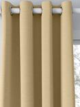 John Lewis Premium Faux Silk Slub Pair Blackout Lined Eyelet Curtains, Gold