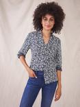 White Stuff Annie Cotton Printed Shirt, Navy