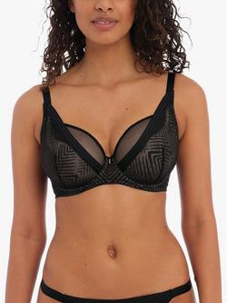 Freya Tailored High Apex Underwired Plunge Bra, Black