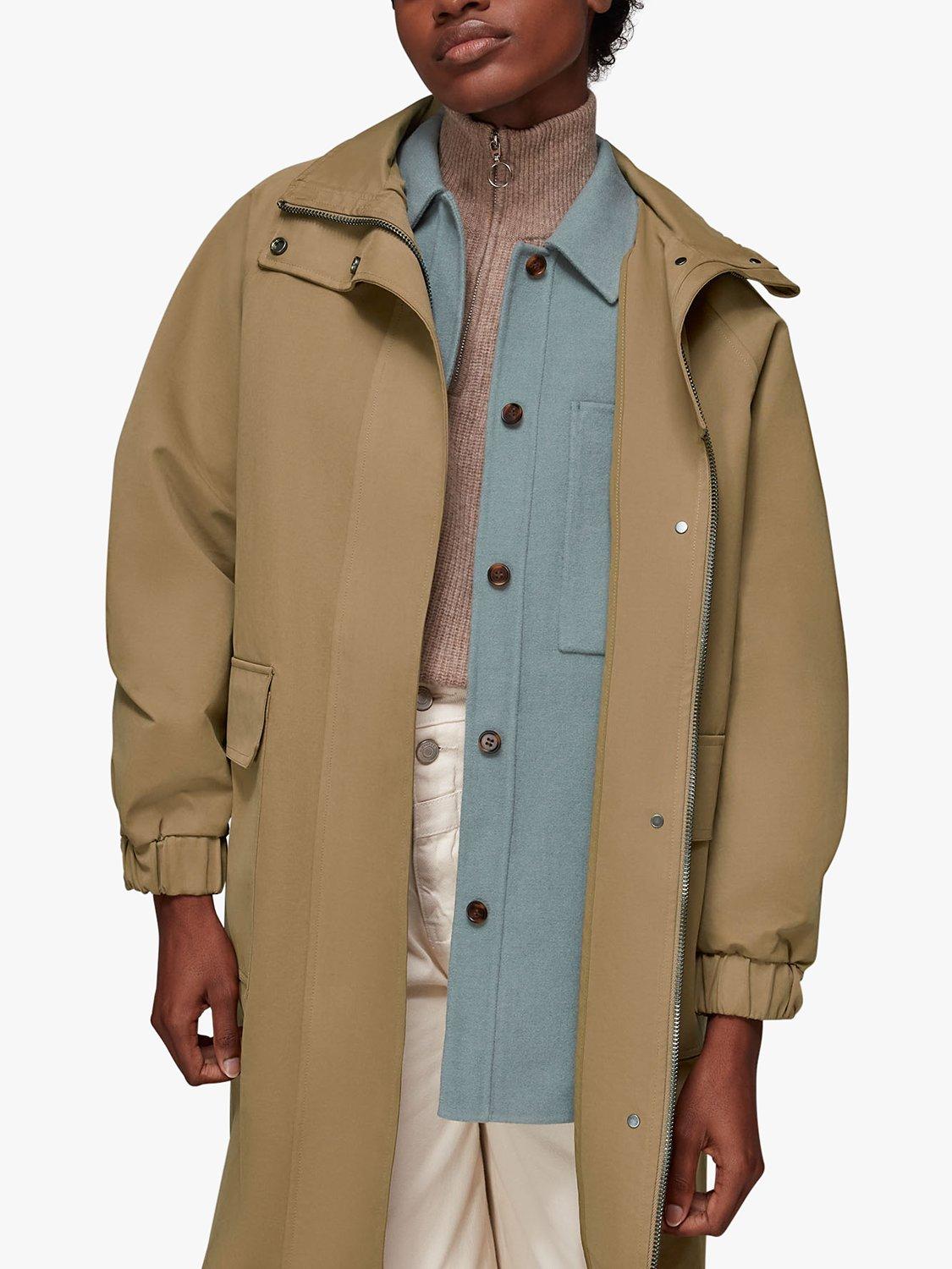 Whistles Thea Hooded Coat, Camel