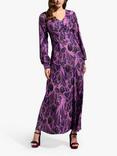 HotSquash Damson Floral Print Maxi Dress, Purple