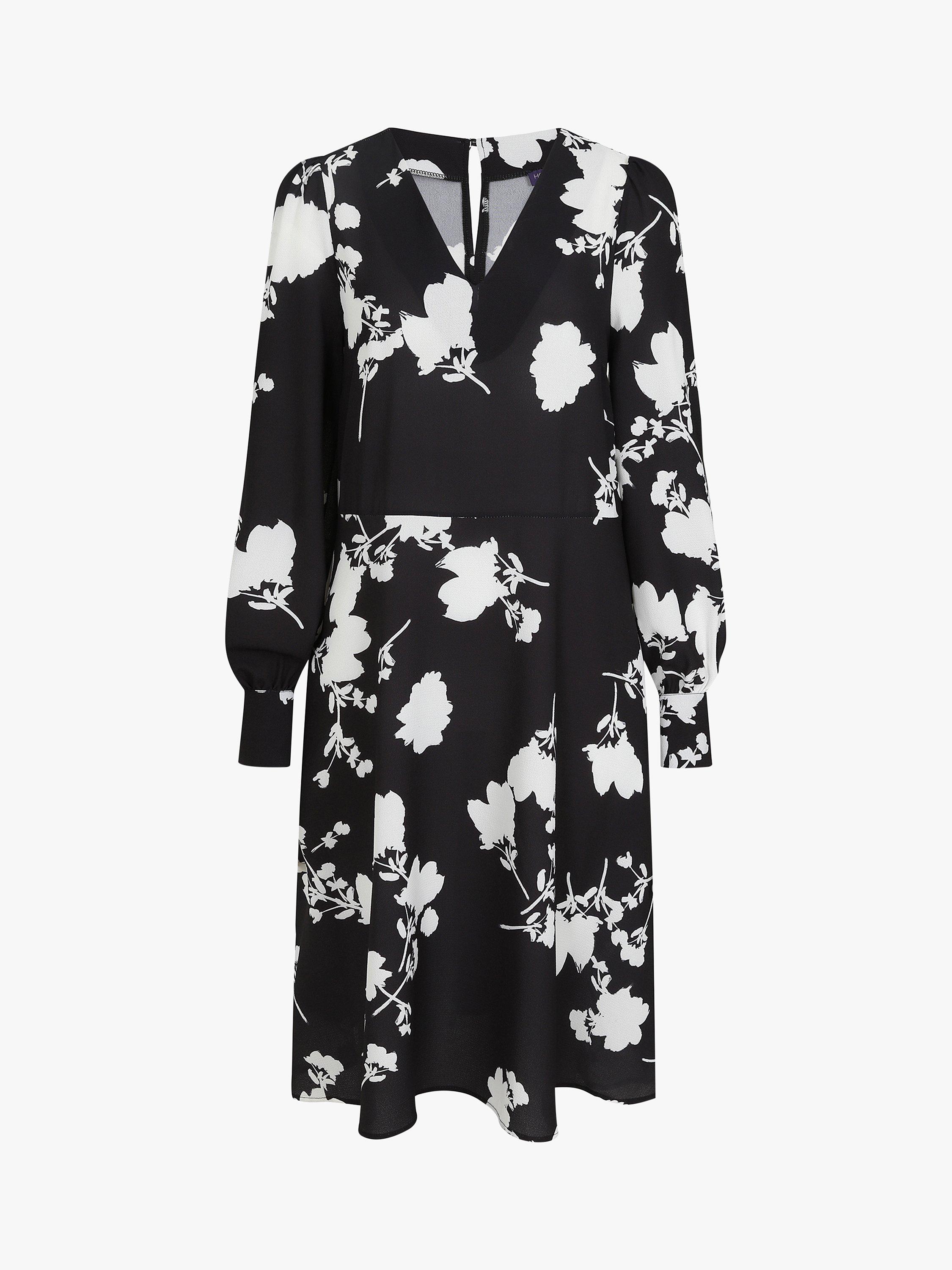 HotSquash Floral Chiffon Dress Black White
