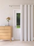 John Lewis Textured Weave Recycled Polyester Ultra Thermal Lined Eyelet Door Curtain, White