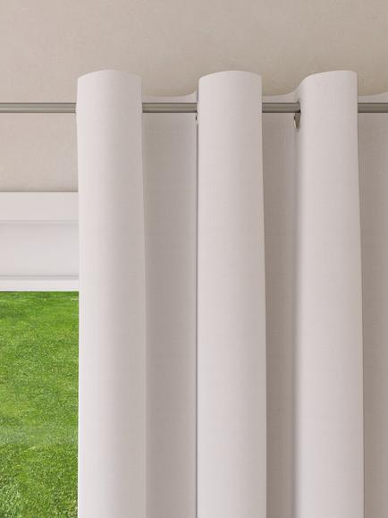John Lewis Textured Weave Ultra Thermal Lined Eyelet Door Curtain - view 2, White