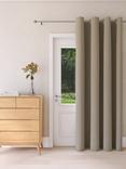 John Lewis Textured Weave Recycled Polyester Thermal Lined Eyelet Door Curtain, Natural