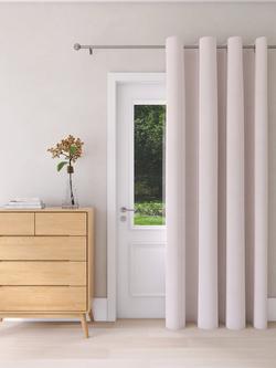 John Lewis Textured Weave Ultra Thermal Lined Eyelet Door Curtain, Rose Pink