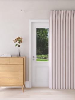 John Lewis Textured Weave Ultra Thermal Lined Pencil Pleat Door Curtain, Rose Pink