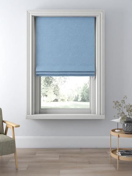 John Lewis Textured Weave Blackout/Thermal Roman Blind, Blue